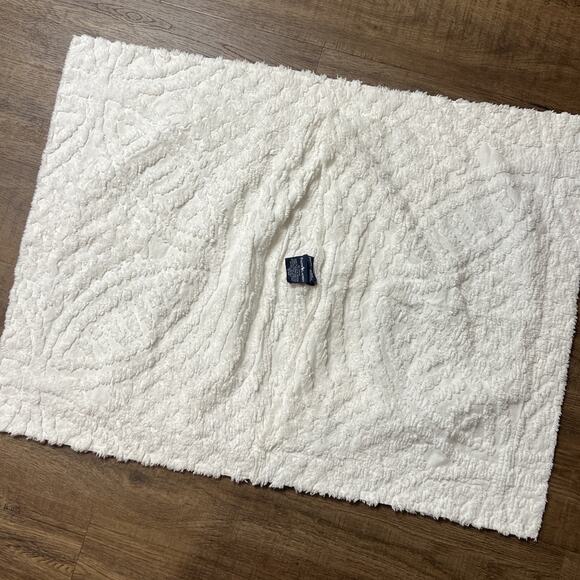 ONE Vintage Ralph Lauren White Chenille Pillowcase Cover Pillow 32" Standard - Picture 3 of 6